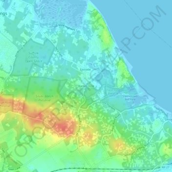 Barnes Hole地形图、海拔、地势