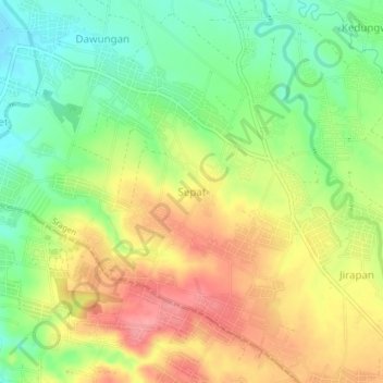 Sepat地形图、海拔、地势