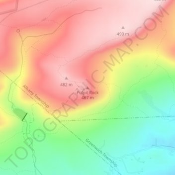 Pulpit Rock地形图、海拔、地势