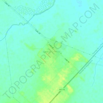 Ignacio Correas地形图、海拔、地势