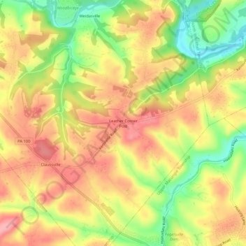 Leather Corner Post地形图、海拔、地势