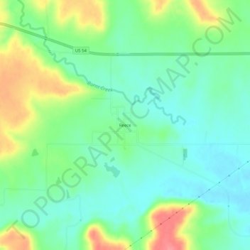 Reece地形图、海拔、地势