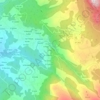 O Lago地形图、海拔、地势