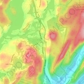 Tierneys Corner地形图、海拔、地势