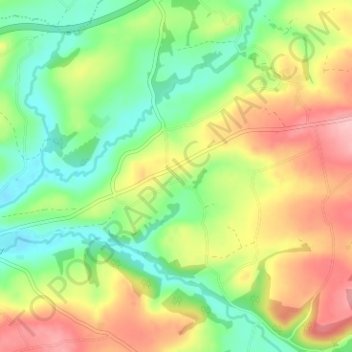 Portgate地形图、海拔、地势