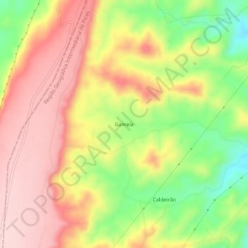 Gamela地形图、海拔、地势