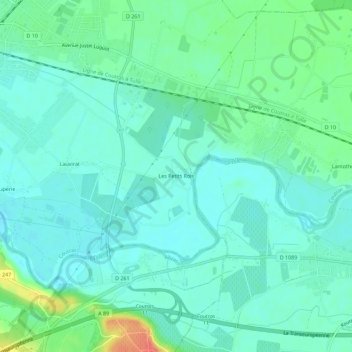 Les Petits Rois地形图、海拔、地势