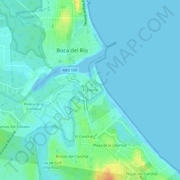El Estero地形图、海拔、地势
