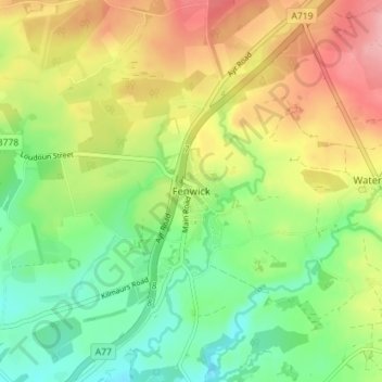 Fenwick地形图、海拔、地势