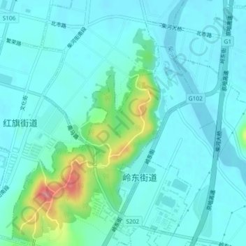 溶洞地形图、海拔、地势