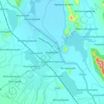 Rajampet地形图、海拔、地势