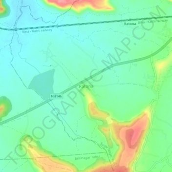 Ratona地形图、海拔、地势