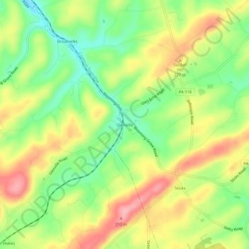 Glenville地形图、海拔、地势
