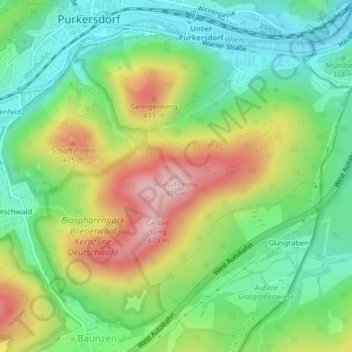 Rudolfshöhe地形图、海拔、地势