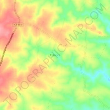 Oiticica地形图、海拔、地势