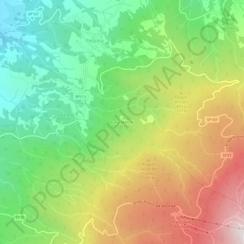 Case Marchi地形图、海拔、地势