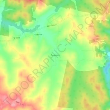 Curipidén地形图、海拔、地势