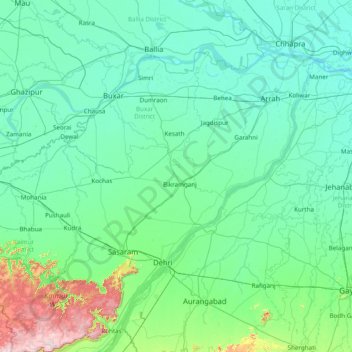 Bhojpur地形图、海拔、地势