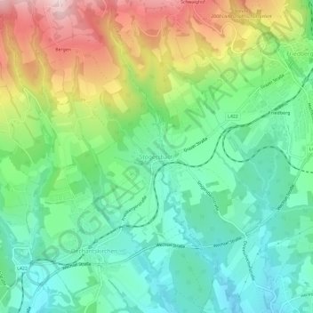 Stögersbach地形图、海拔、地势