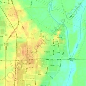 金牛村地形图、海拔、地势