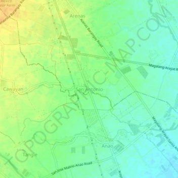 San Antonio地形图、海拔、地势