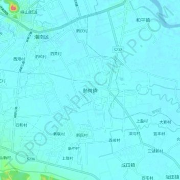 胪岗镇地形图、海拔、地势