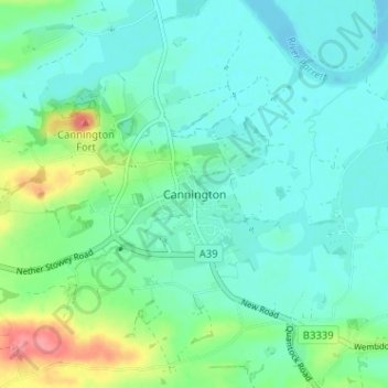 Cannington地形图、海拔、地势