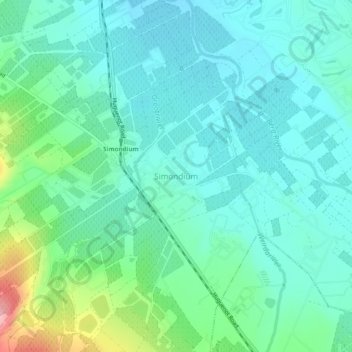 Simondium地形图、海拔、地势