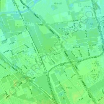 东半壁店村地形图、海拔、地势