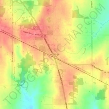 McGonigle地形图、海拔、地势