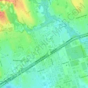 Glen Grove地形图、海拔、地势