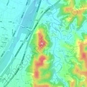 墨硯山南峰地形图、海拔、地势
