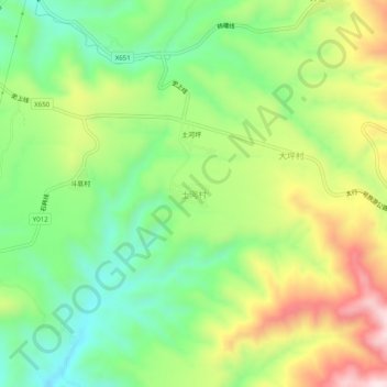 土河村地形图、海拔、地势