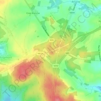 Menuchenet地形图、海拔、地势