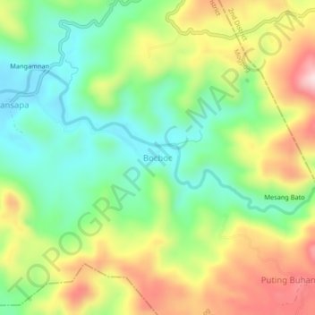 Bocboc地形图、海拔、地势