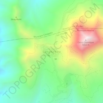 Santa Barbara地形图、海拔、地势