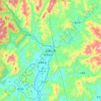 武夷山市地形图、海拔、地势