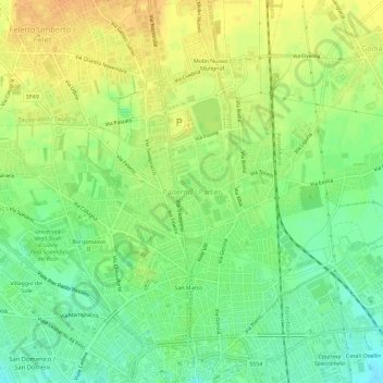 Paderno地形图、海拔、地势