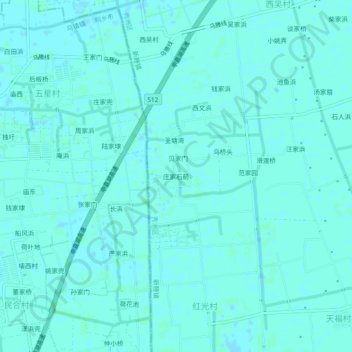 庄家石前地形图、海拔、地势