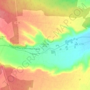 Palacios de Jamuz地形图、海拔、地势