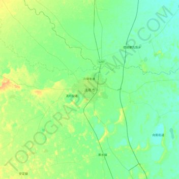 洮南市地形图、海拔、地势