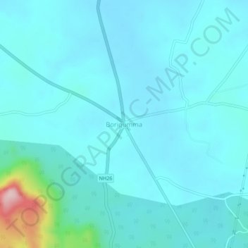 Borigumma地形图、海拔、地势