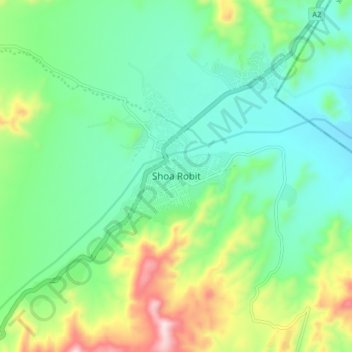 Shoa Robit地形图、海拔、地势