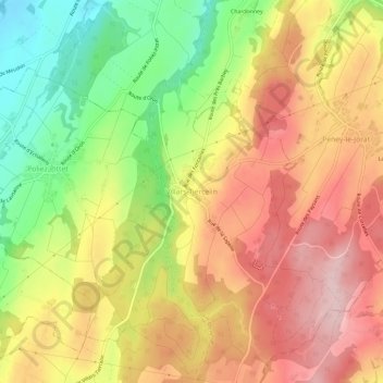 Villars-Tiercelin地形图、海拔、地势