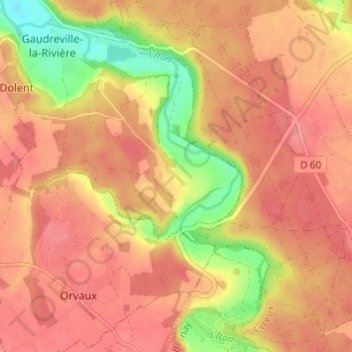 Les Boscherons地形图、海拔、地势