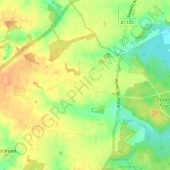 Hinton地形图、海拔、地势