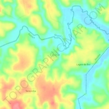 Cigana地形图、海拔、地势