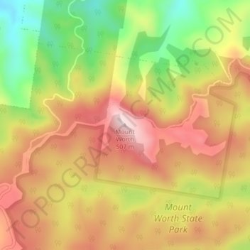 Mount Worth地形图、海拔、地势