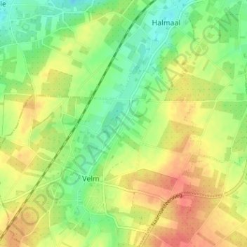 Nijssem地形图、海拔、地势