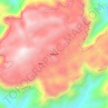 熊璧岩村地形图、海拔、地势